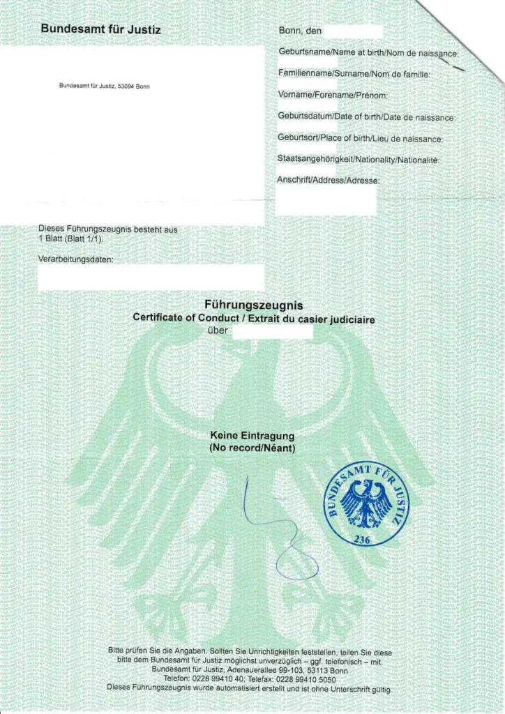 Führungszeugnis